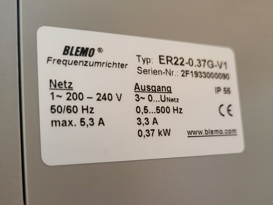 Blemo Er22-0.37G-V1, falownik 0.37kW, 3.3A