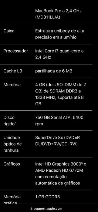 Mackbock pro 17  i7 8GB late 11