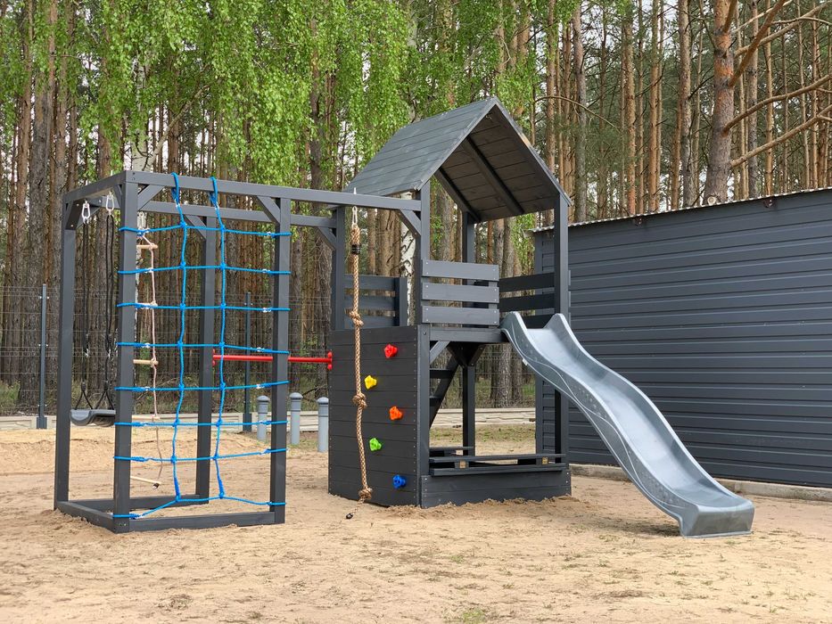 PROMOCJA - Plac zabaw - Zosia - Drewniany - Domek - Zjeżdżalnia