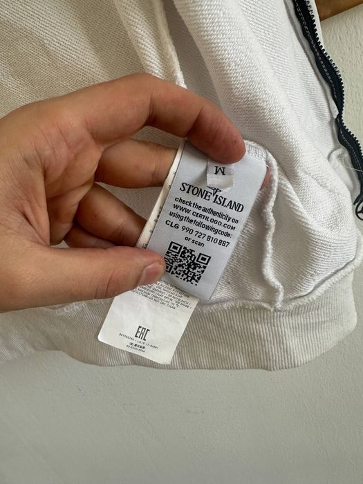 Белый Худи Stone Island размер M