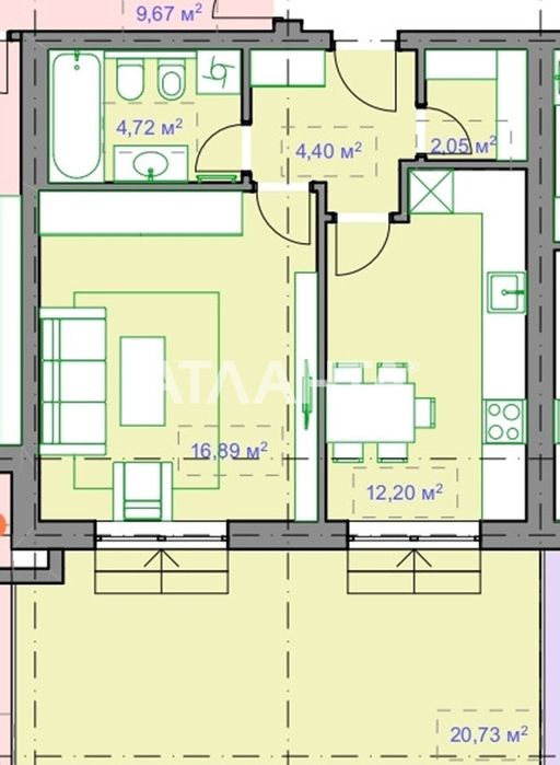 Розтермінування,1 кім - 43 м²: 43 000 $ - Продаж квартир Чернівці на Olx