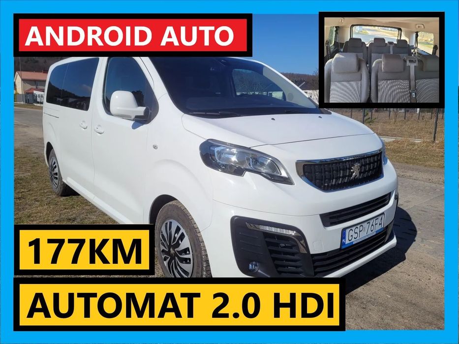 Peugeot Expert Traveller 9-osobowy NAVI 177KM Automat pod.fotele bezwypadkowy