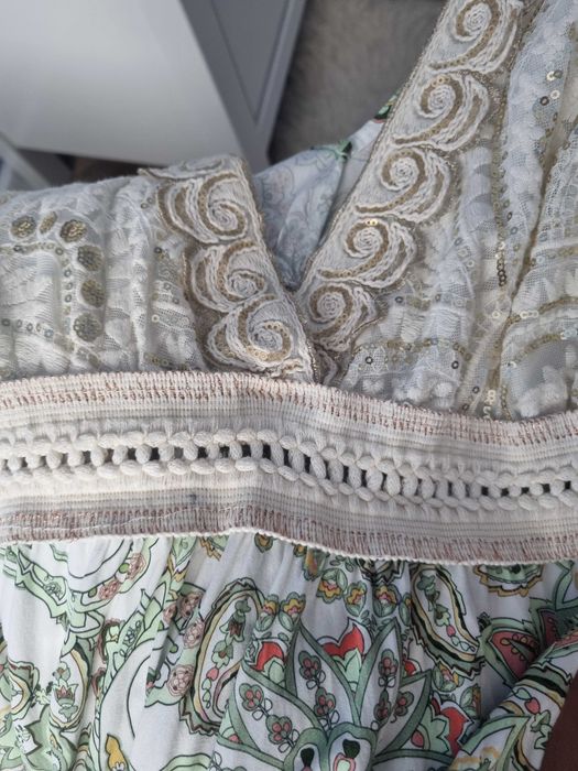 Asymetryczna sukienka boho etno bawełna wiskoza