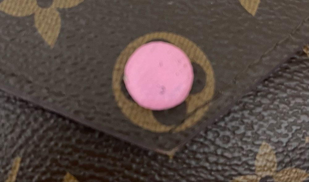 Carteira castanha e rosa