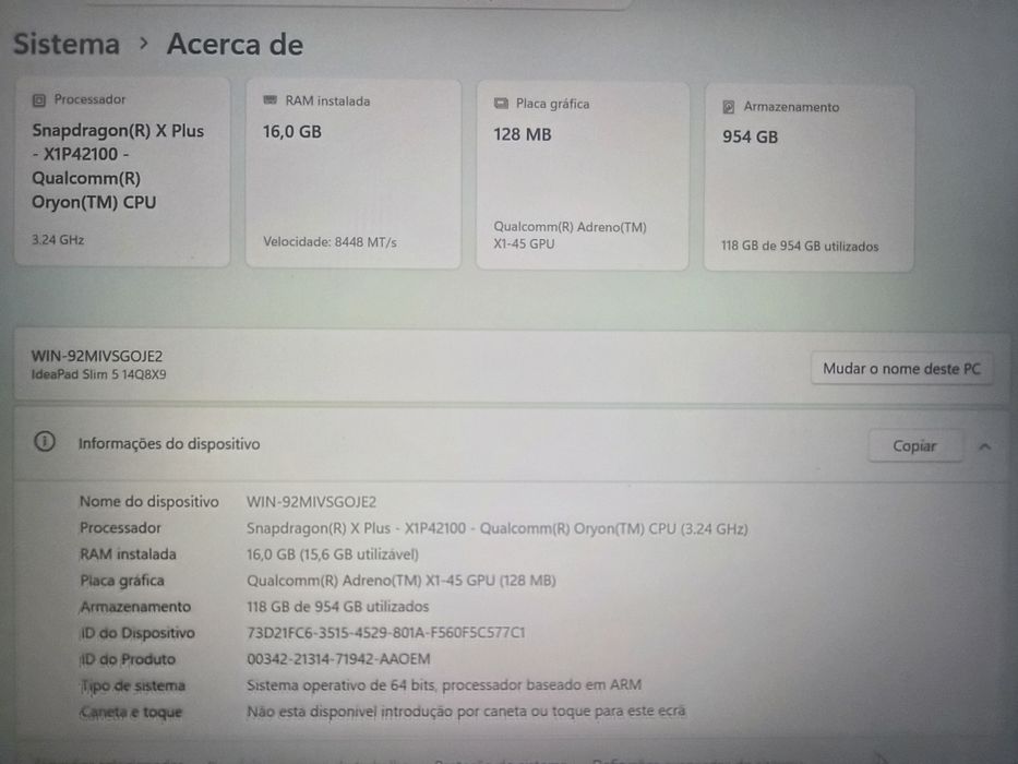 Portátil Lenovo Ideapad Slim 5 14Q8X9