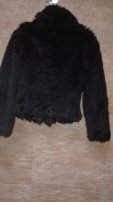 Casaco preto de pelo