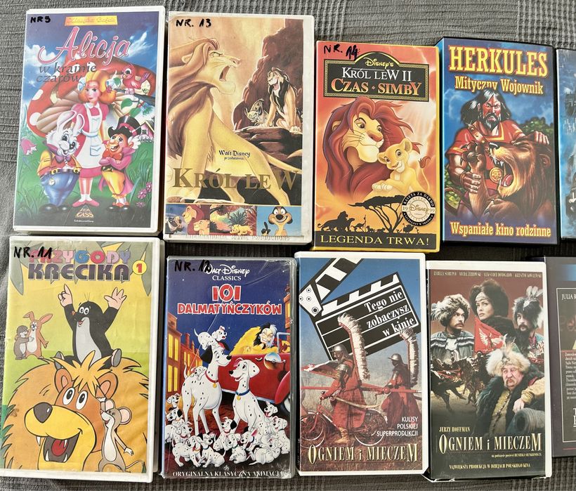 Kasety VHS filmy bajki