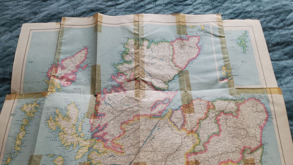 Stara wojenna mapa Szkocja