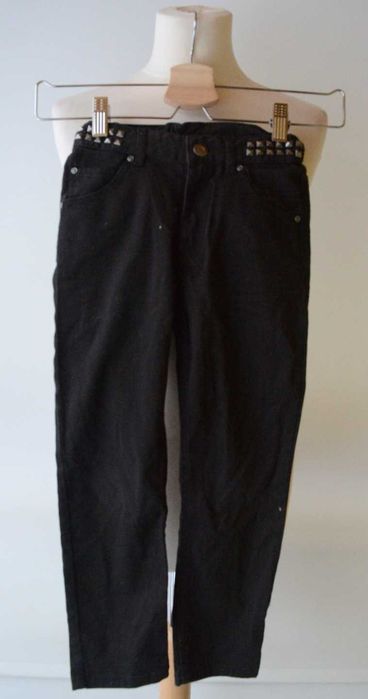 Spodnie Czarne H&M Ćwieki 116 cm 5 6 lat Rurki