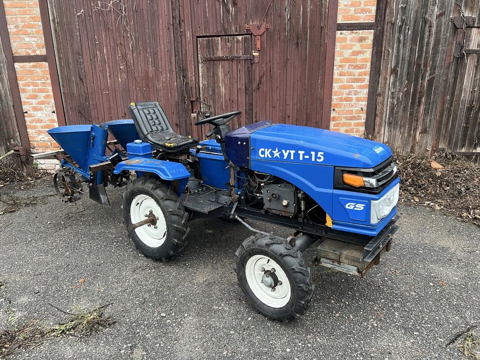 Мінітрактор Скаут Т-15 з навісним плуг саджалка копалка фреза мототрак