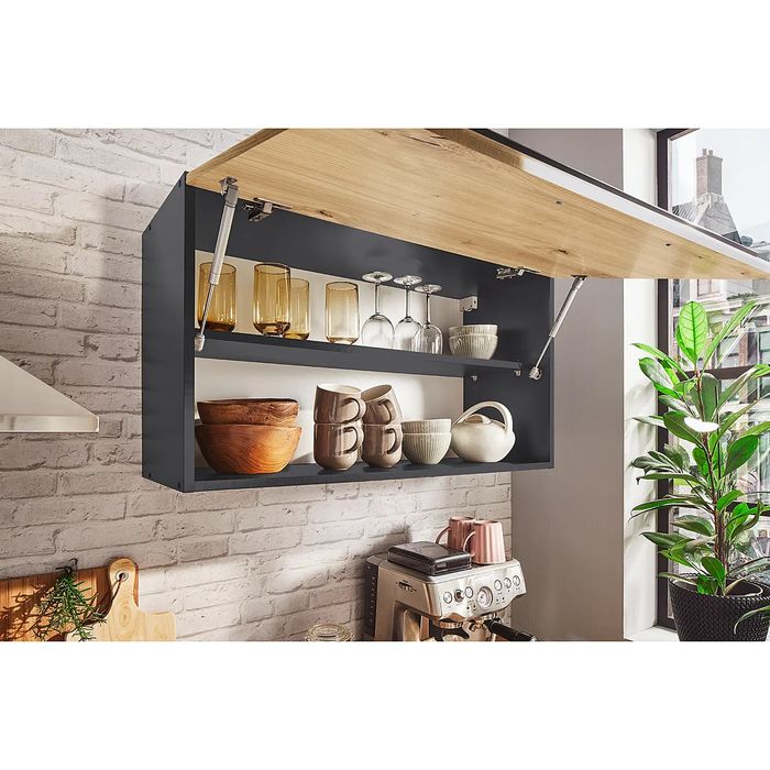 Nowoczesna kuchnia w stylu loft / industrial + czarne akcenty