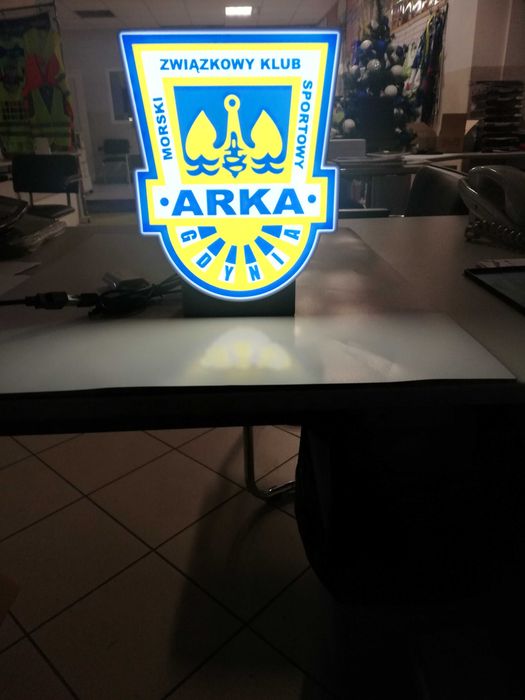 Herb Arka Gdynia. Lampka led na biurko.
