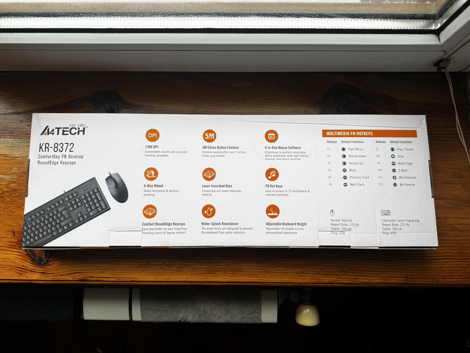 Комплект A4TECH KR-8372 клавіатура + мишка НОВИЙ