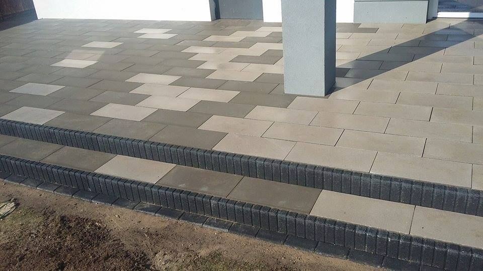 Układanie kostki brukowej i wykonanie tarasów