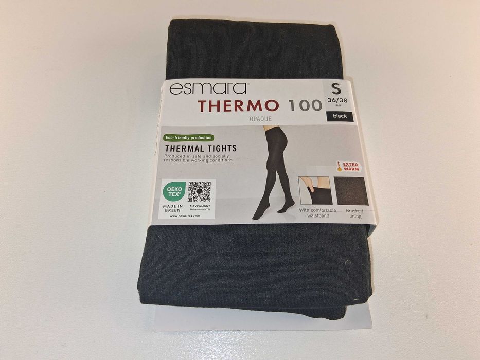 A200 Esmara Thermo 100 Rajstopy Termiczne Opaque Czarne S 36/38