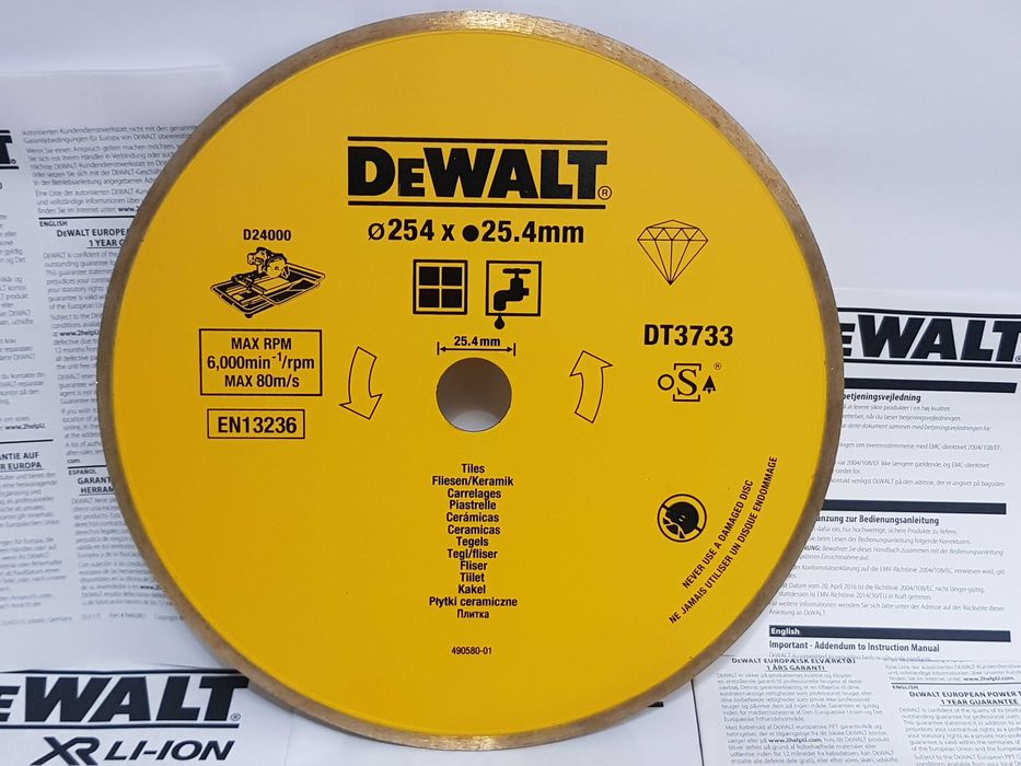 Tarcza diamentowa DEWALT DT 3733 plytki gres kamień 254 x25,4 ceramika