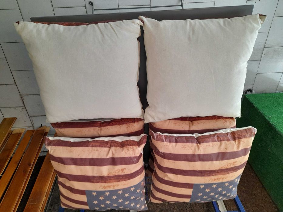 Pack de 6 Almofadas em tecido Bandeira USA usadas em bom estado, 40 cm