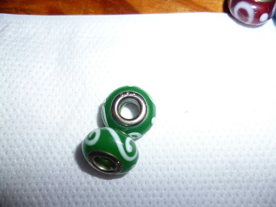 Peças ou contas de centro em prata 925 compatível com pandora