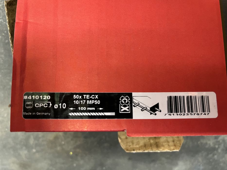 Brocas HILTI TE-CX 10mm