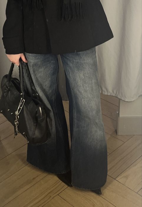 джинси широкі на низькі посадці Stradivarius d66