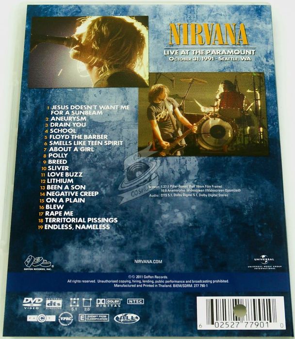 DVD NIRVANA - Live at the Paramount