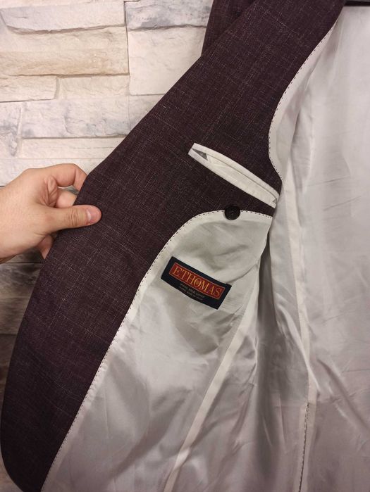 Suitsupply Havana bordowy garnitur męski 24 48 M wełniany jedwabny