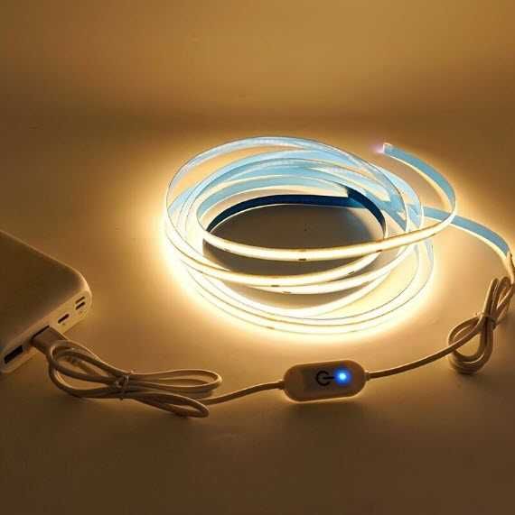 Светодиодная лента USB 5V от Powerbank сенсорная кнопка диммер 1-5м