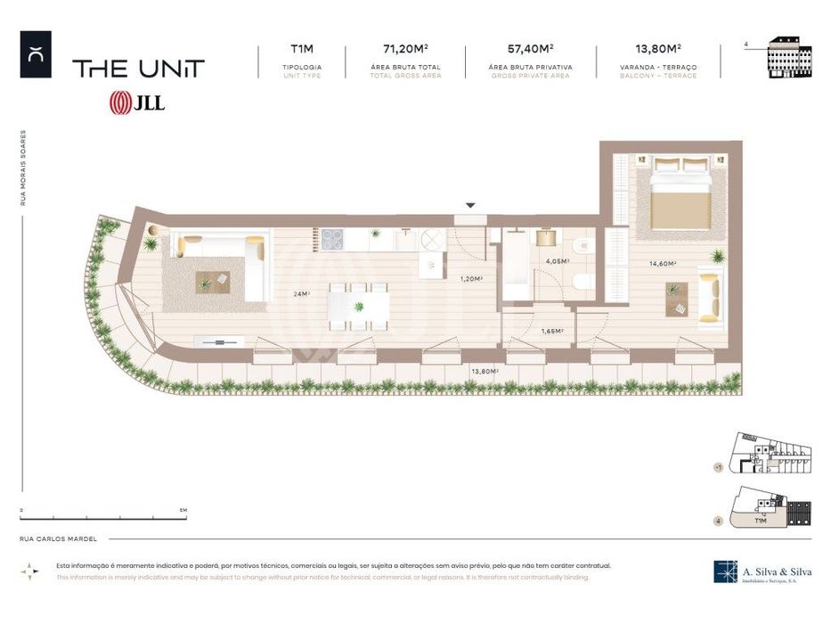 Apartamento T2, novo, no The Unit, em Lisboa