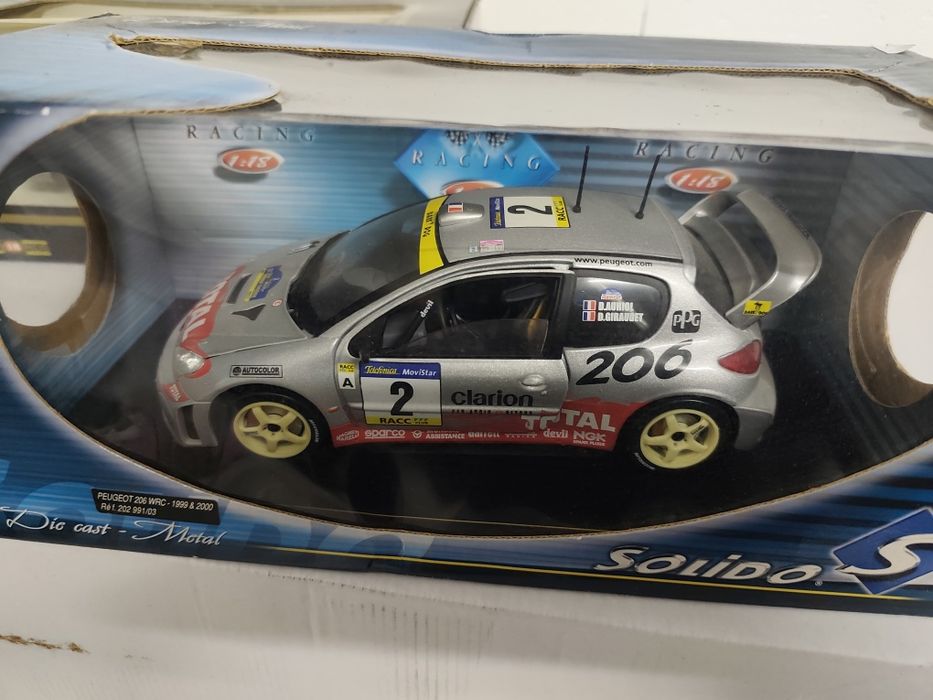 1/18 Peugeot 206 rally WRC sólido carro coleção miniatura