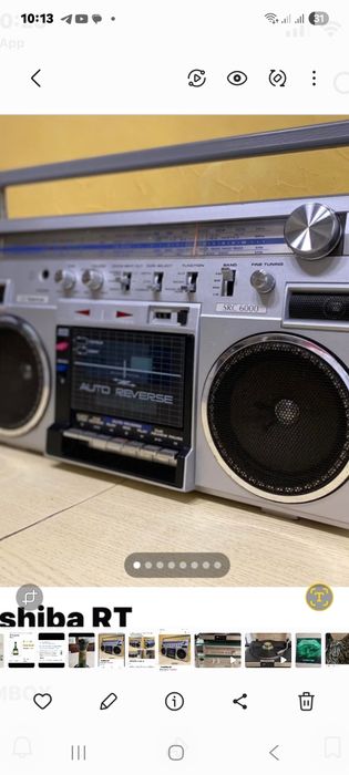Продаётся  бумбокс TOSHIBA, тюнер,кассета ,идеальное состояние, Япония 13200