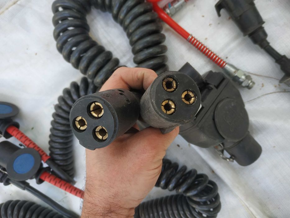 Kabel przewód spiralny do naczepy EBS ABS RÓŻNE wtyczka przejściówka powietrza elektryczny