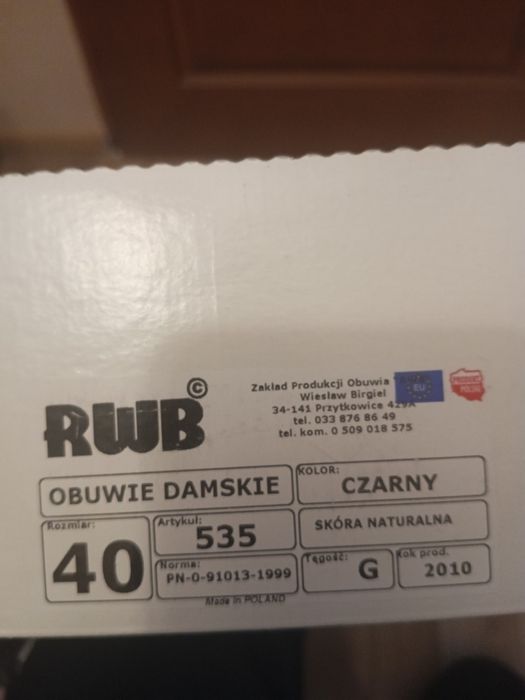 Kozaki damskie RWB skóra naturalna rozmiar 40