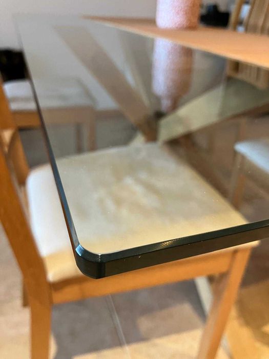 Mesa vidro carvalho 100 x 200