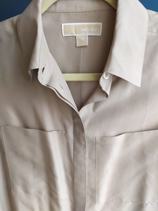 Michael Kors 100% Silk Safari sukienka koszula xs s