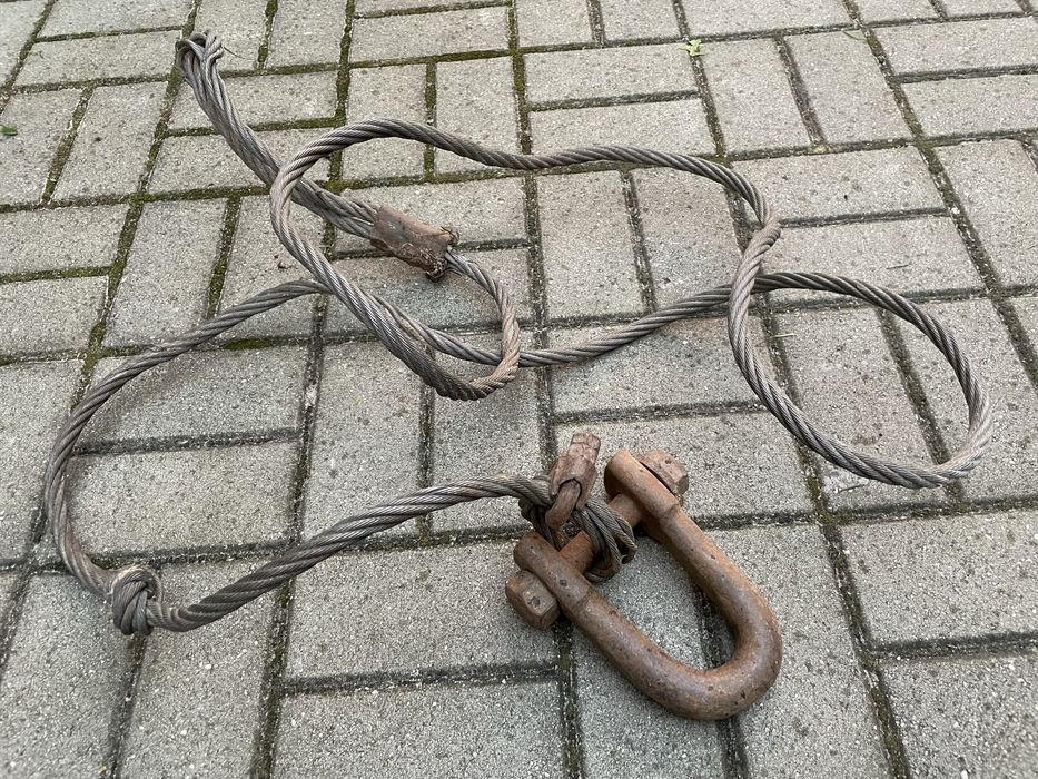 Duza Szekla do ciagnika z liną 2 metry PRL