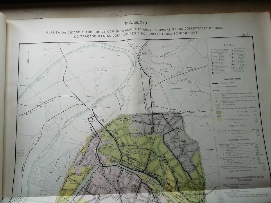 Plantas dos sistemas de canalização das cidades Europeias- data 1879
