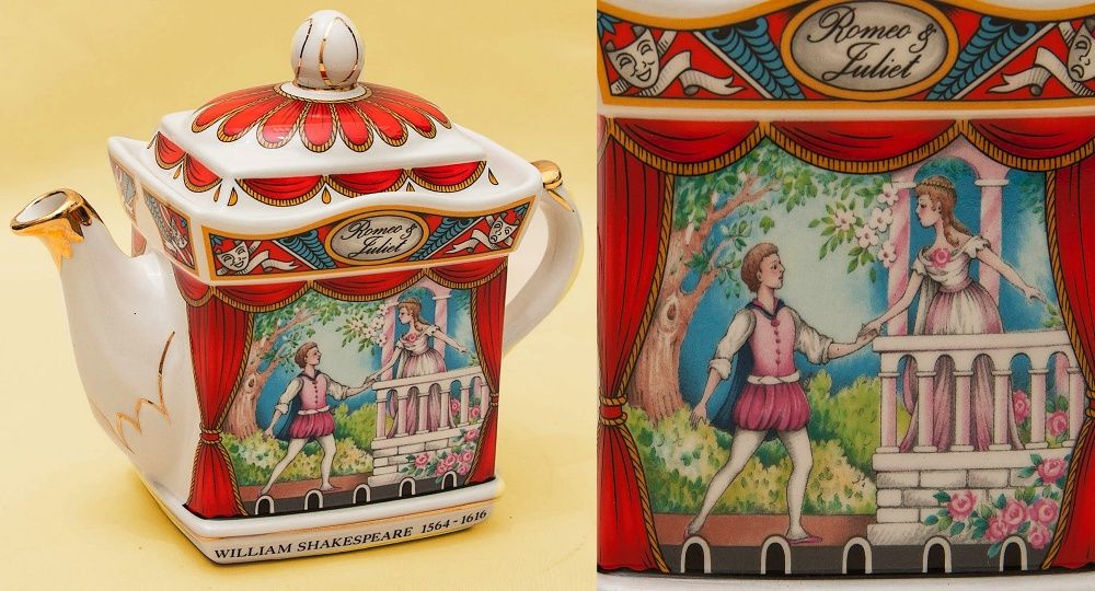 Коллекционный номерной чайник Ромео и Джульета фарфор SADLER Англия
