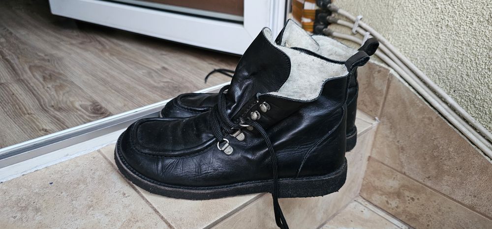 Skórzane botki zimowe ANGULUS 7275 roz. 37 wkładka 23cm Wełna, Krepa, Barefoot / ZV