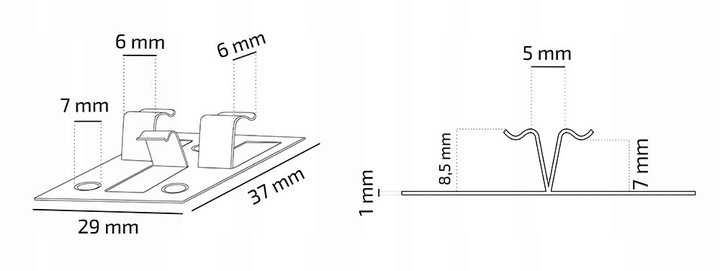 Klipsy metalowe montażowe do desek kompozytowych tarasowa 50 sztuk