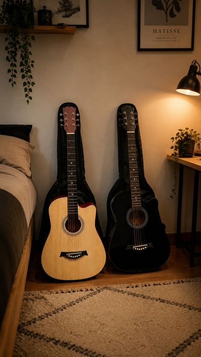 Guitarra acústica com bolsa (NOVA)
