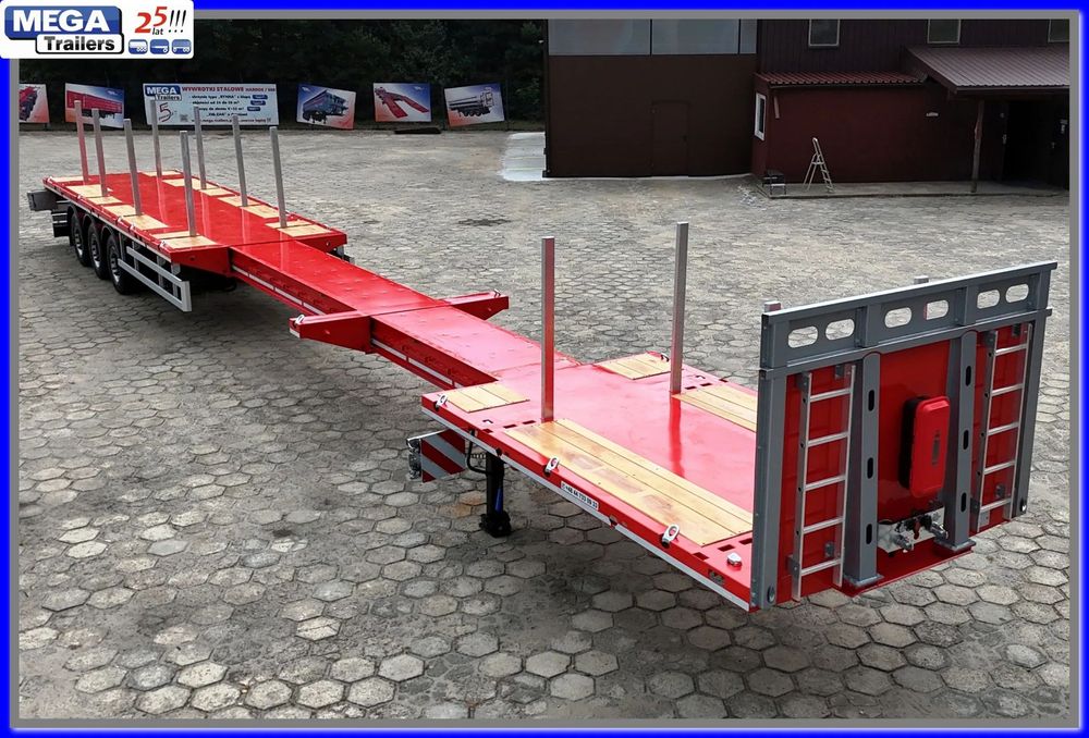 TELEMEGA wysuw 7.50 m, 3 osie, ADR EX3- MEGA Trailers!!  GOTOWE ! Platformy 13,6+7,5 m, rozsuwu, 12 x kłonic, zamki kontenerowe