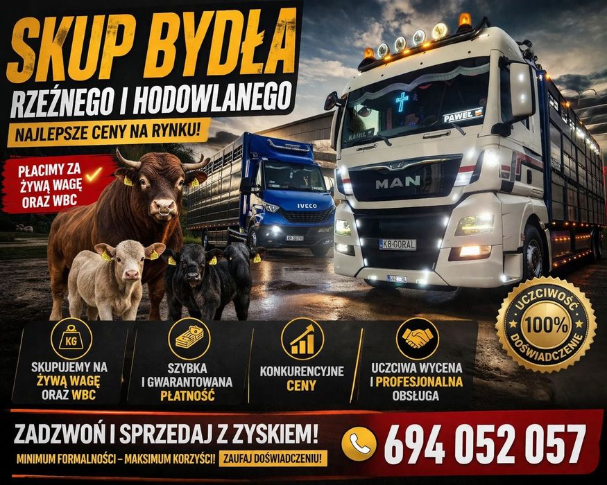 Skup zywca bydła zwierzat byki krowy jałówki