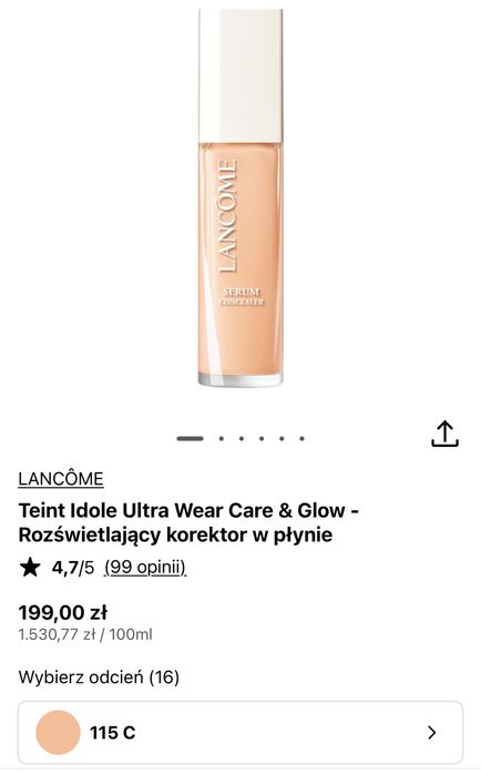 Lancome korektor nawilżający  roświetlający nr. 115C