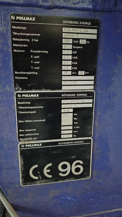 Wykrawarka rewolwerowa PULLMAX Pullmatic 104