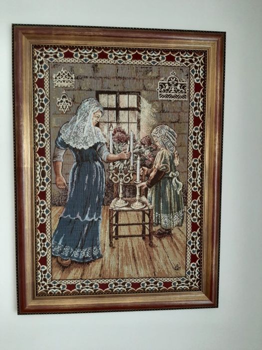 Obraz haftowany w ramię drewnianej