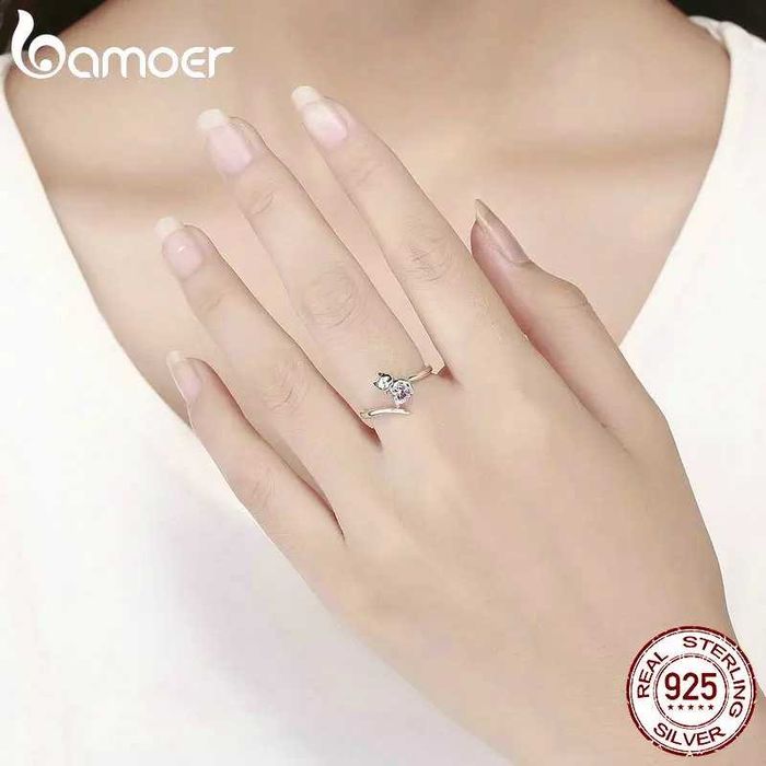 Manufaktura Łącka Pierścionek srebrny 925 kot kotek na prezent