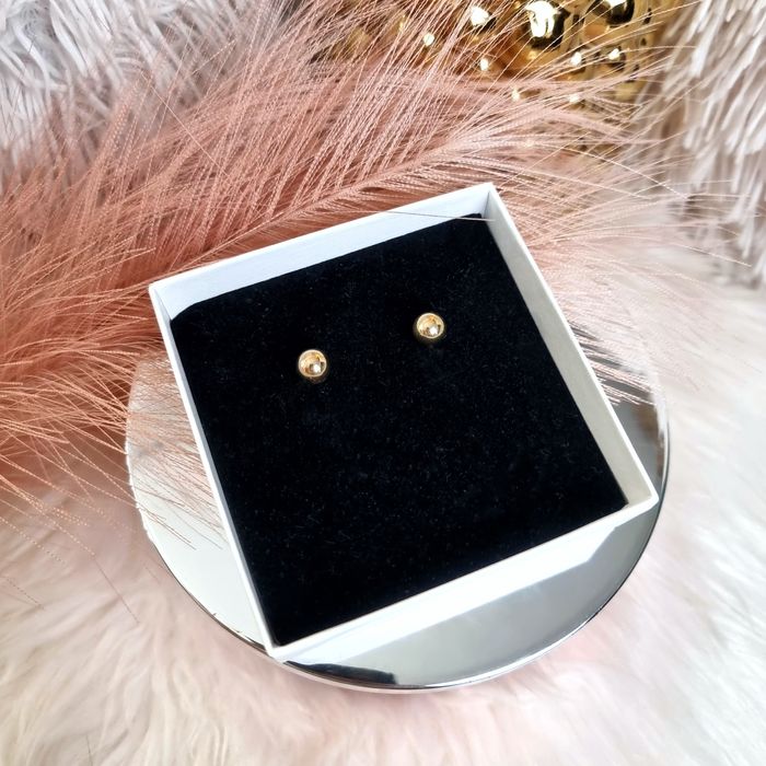 Kolczyki damskie kuleczki złote z zapięciem nowe