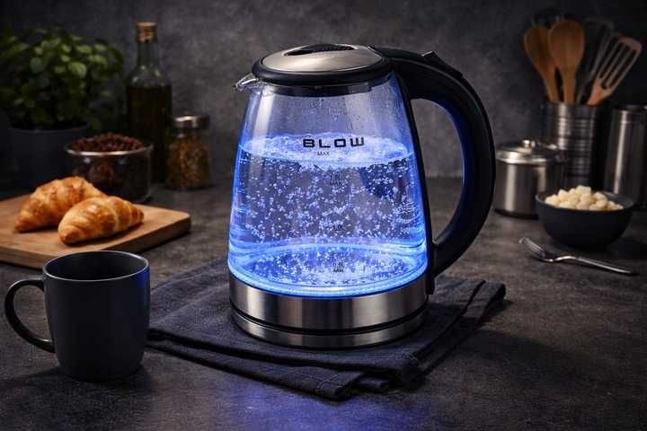 CZAJNIK Elektryczny Bezprzewodowy 1,8L mocny cichy LED STAL 2000W