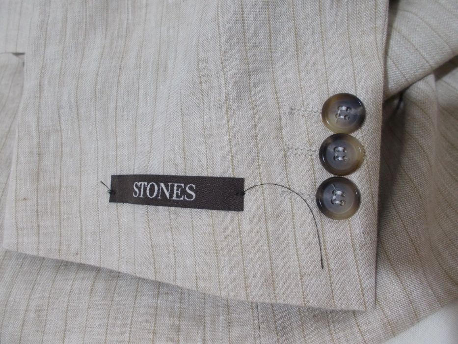 Новый костюм бежевый в полоску льняной 'Stones' 56р