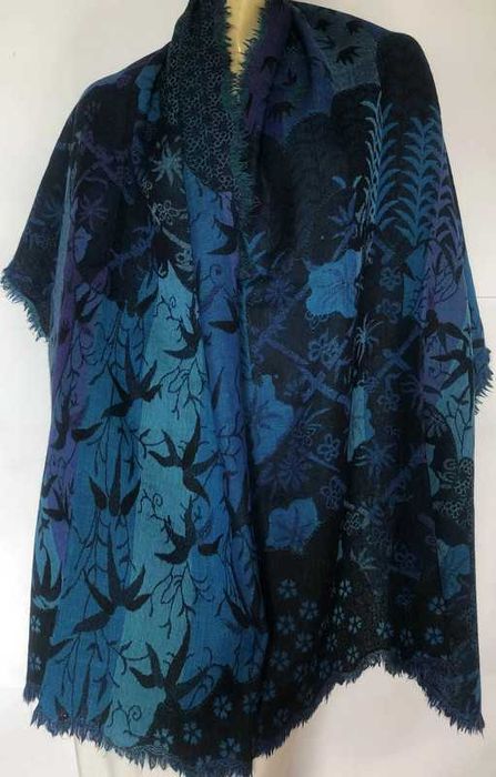 Nila Rubia szal ręcznie tkanym Indie ,pure wool 190x68